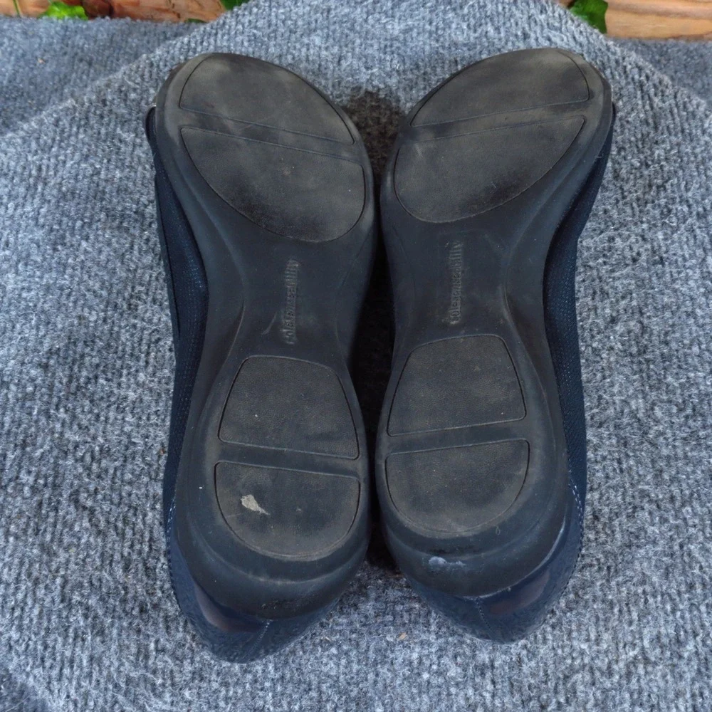 Anne Klein Able Women Ballet Flat Size 9.5 Professional Work Navy Blue Textile